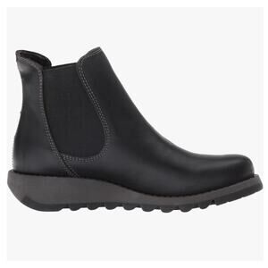 Fly London Salv Chelsea Black Bootie Smooth Leather Size 7.5/8 US 38 EU NIB
